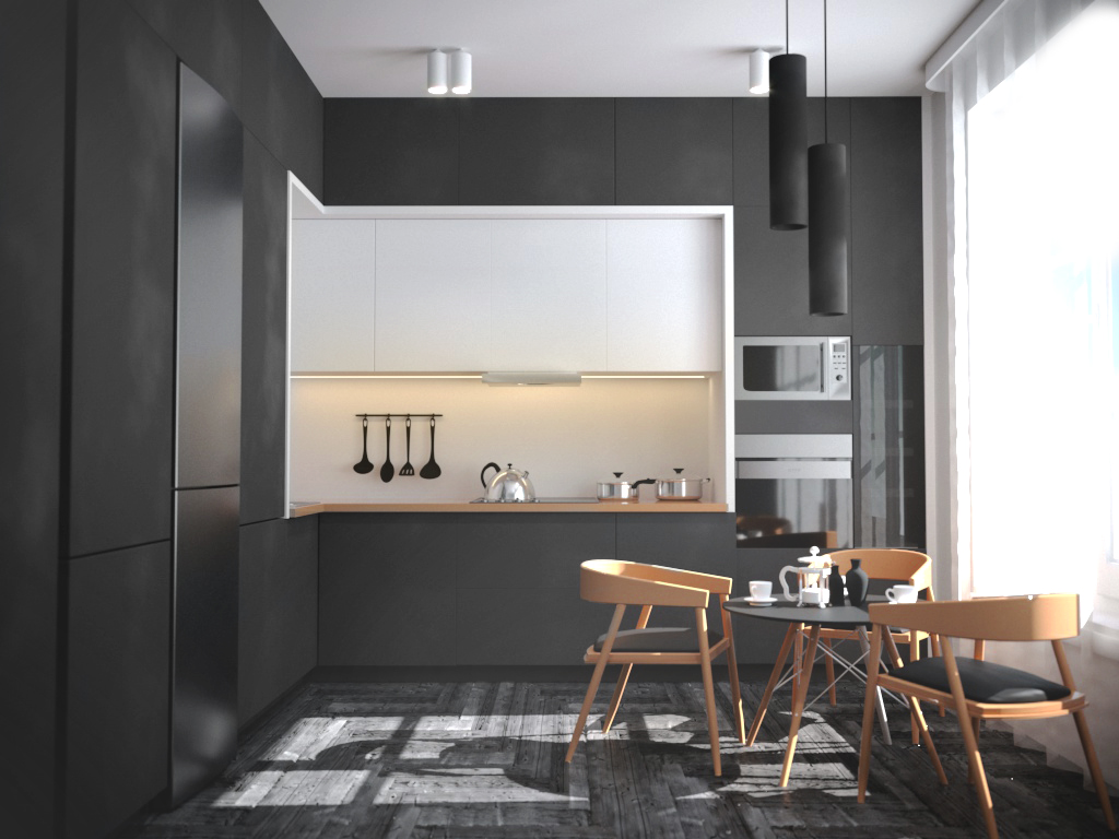 Kitchen in Cinema 4d corona render image