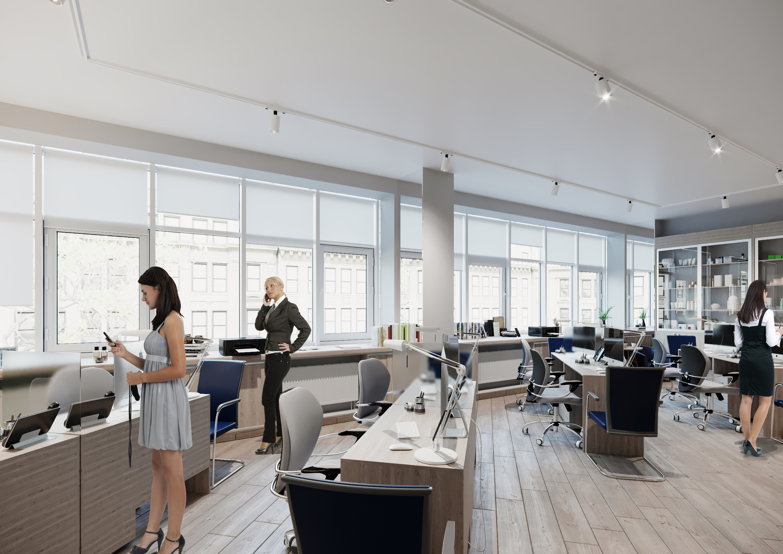 Archvis 3D moderno do escritório em 3d max corona render imagem