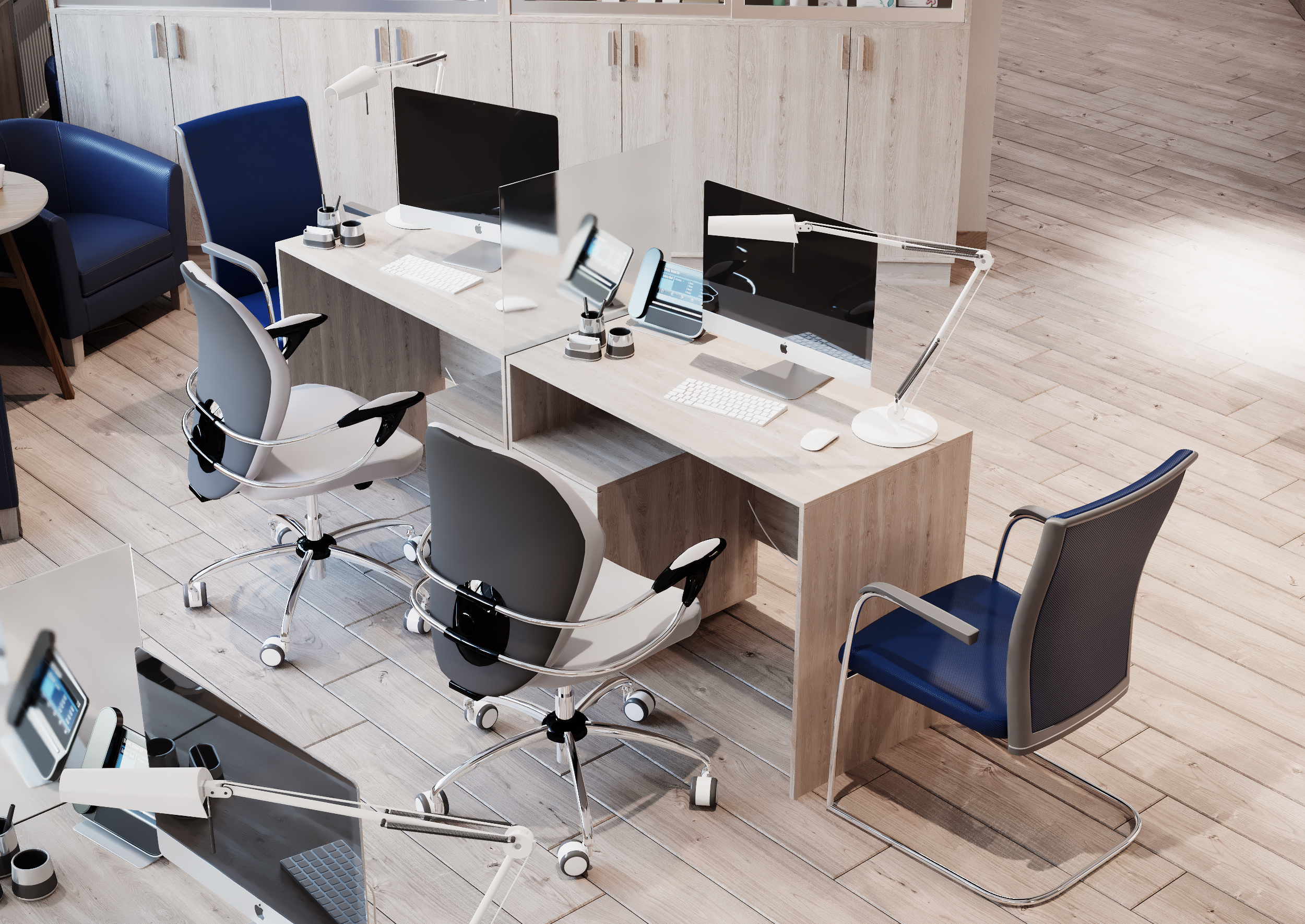 आधुनिक कार्यालय 3 डी आर्कविस 3d max corona render में प्रस्तुत छवि
