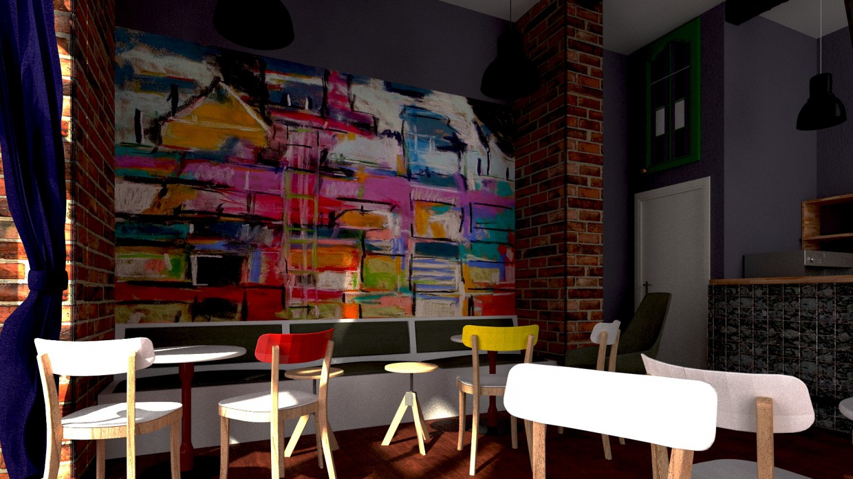 Bar Bar in 3d max vray image