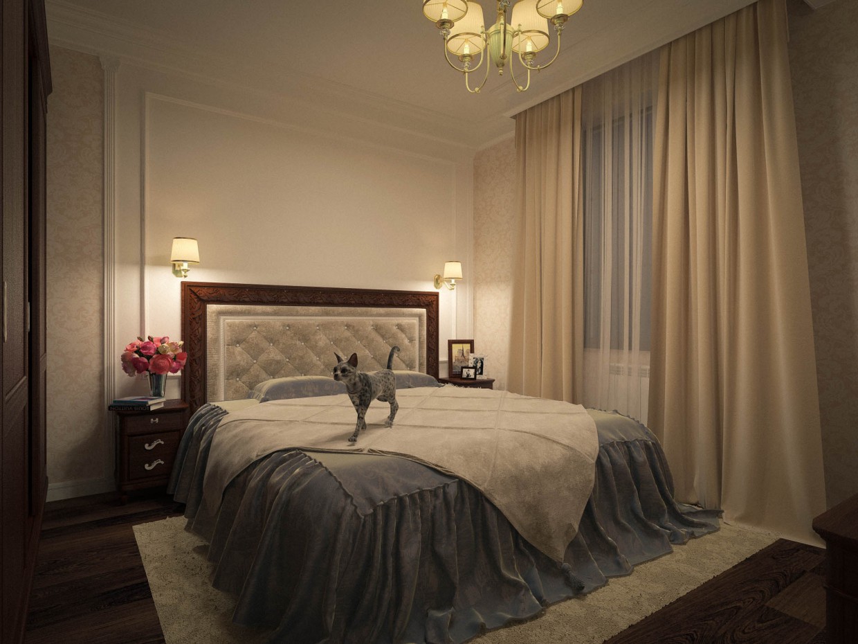 3d visualization Bedroom for an elderly person