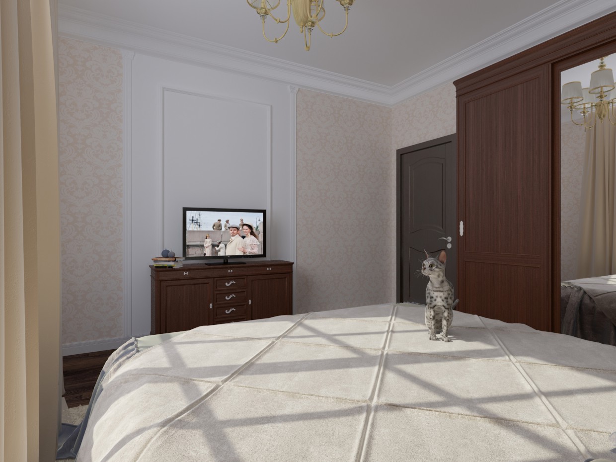 3d visualization Bedroom for an elderly person