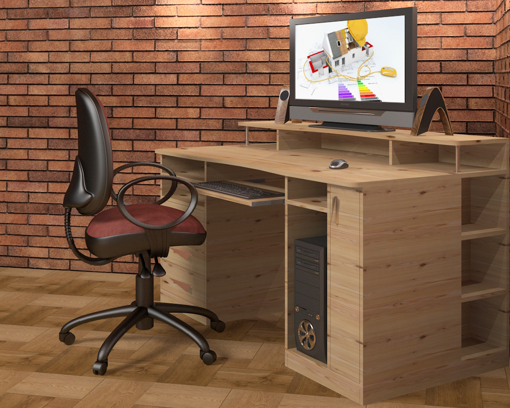 Computer table_3 in 3d max vray 3.0 image