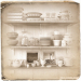 Set of vintage dishes Purex. in 3d max corona render image