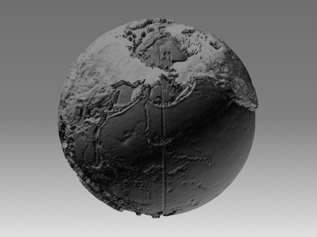 Mapamandi 3D в масштабе с топографическим рельефом в 3d max mental ray изображение