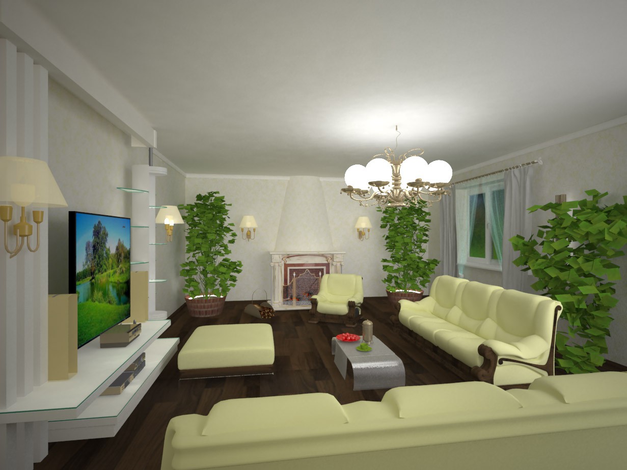 living room in 3d max vray image