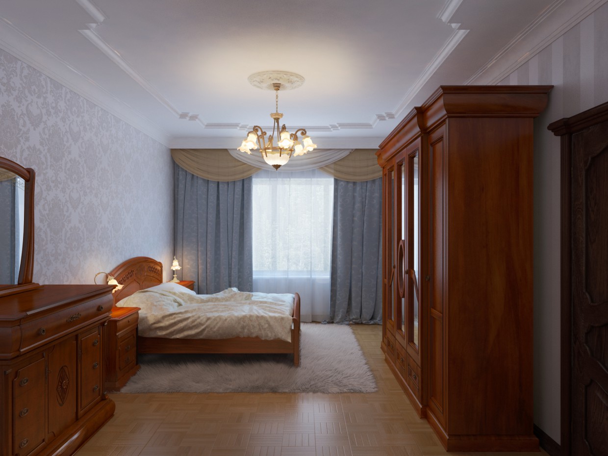 Классика - Спальня Классика - Спальня в 3d max vray изображение