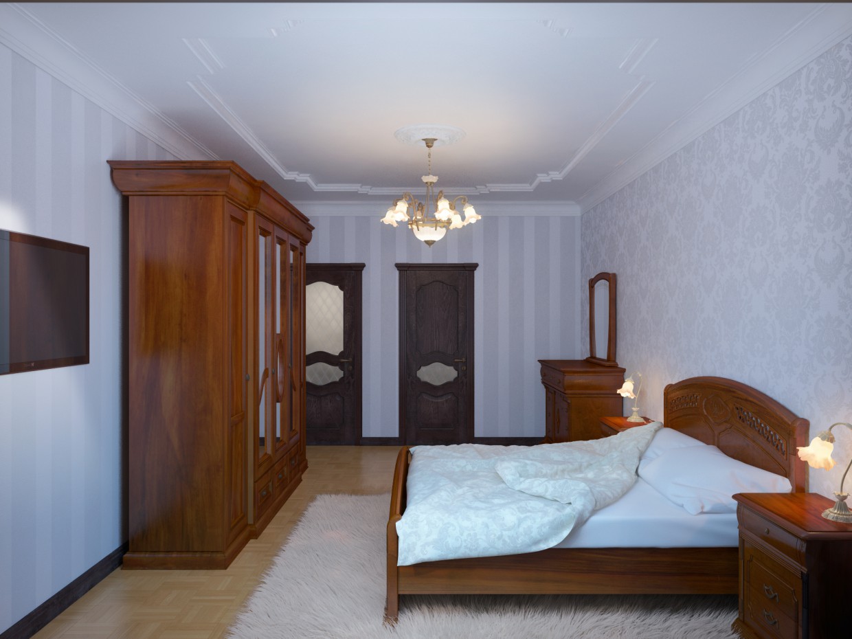 Классика - Спальня Классика - Спальня в 3d max vray изображение