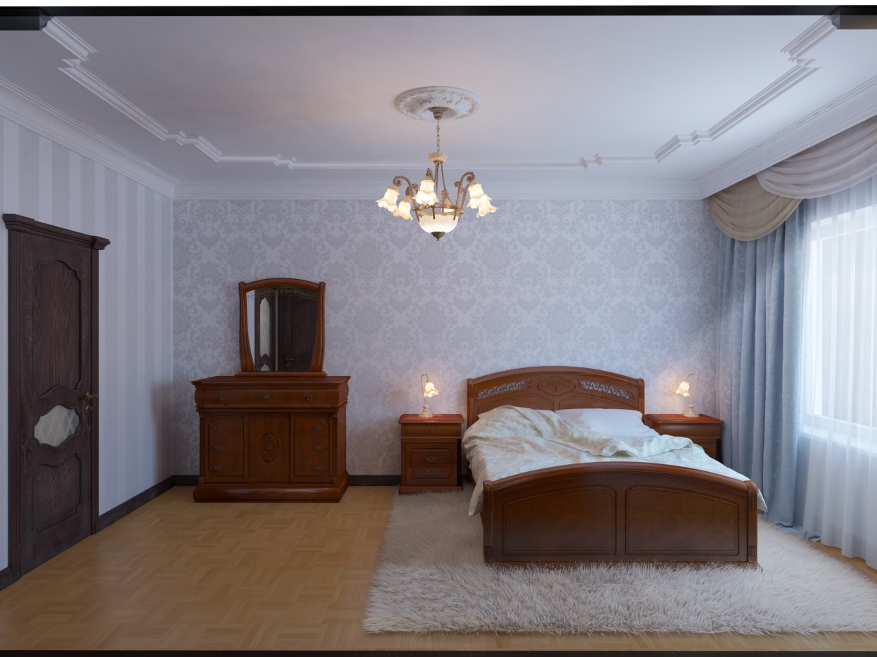 Классика - Спальня Классика - Спальня в 3d max vray изображение
