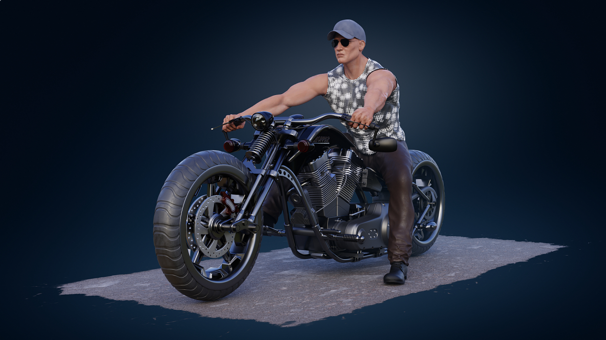 Chopper in Blender cycles render Bild