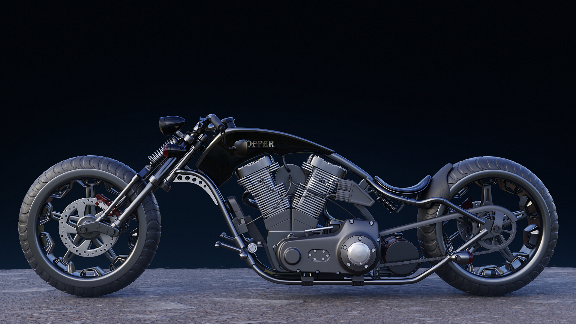 Chopper in Blender cycles render Bild