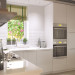 रसोई घर और भोजन कक्ष का दृश्य 3d max corona render में प्रस्तुत छवि