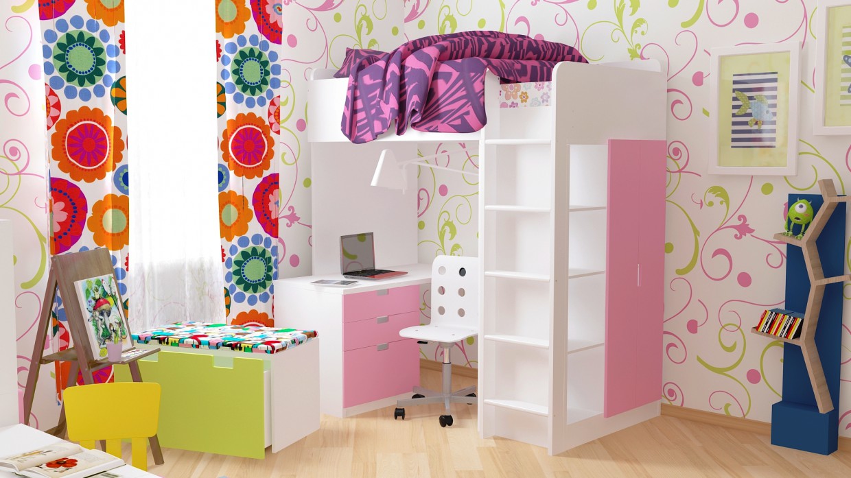 IKEA çocuk odası in 3d max vray resim