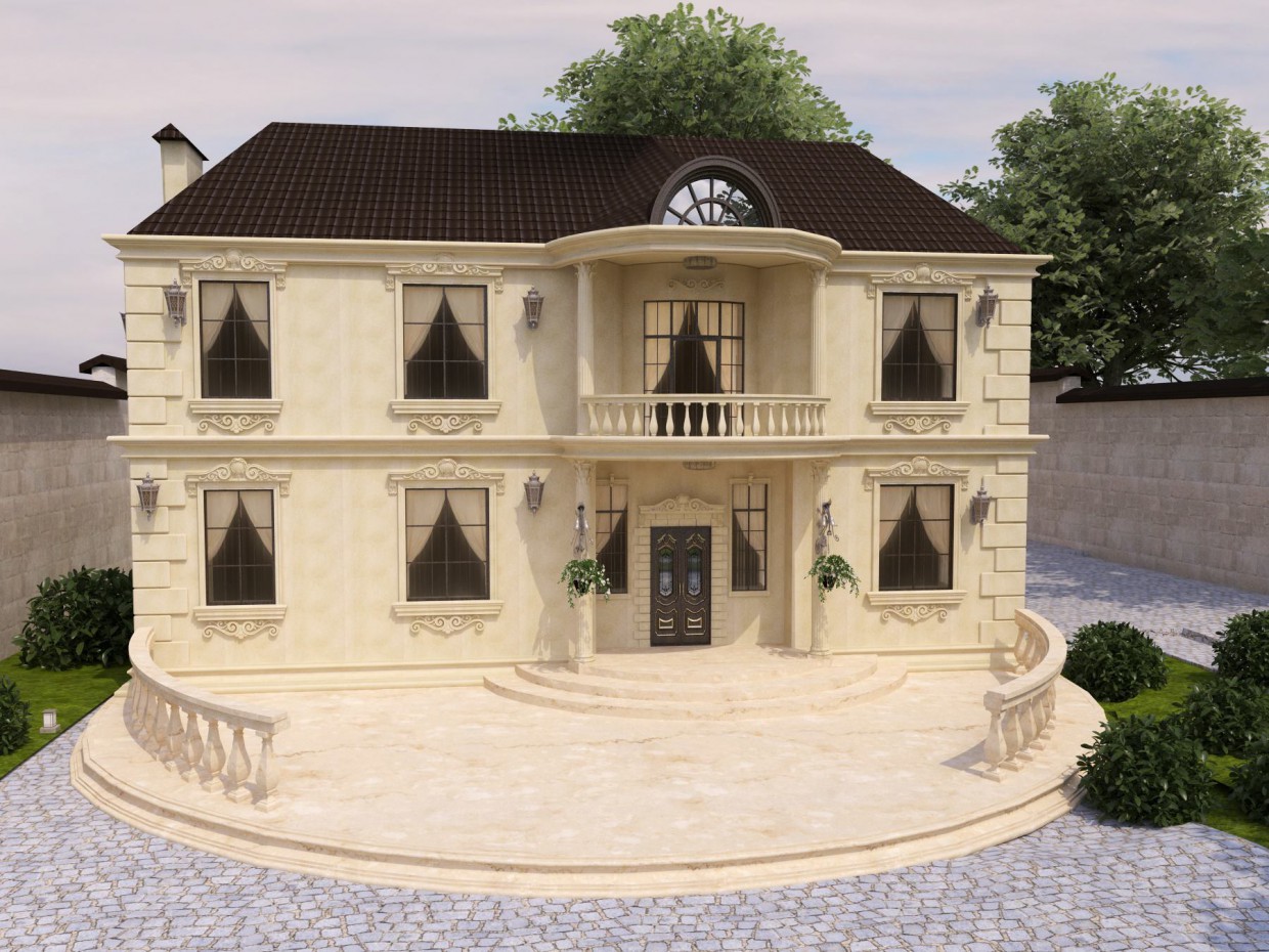 country house in 3d max vray image