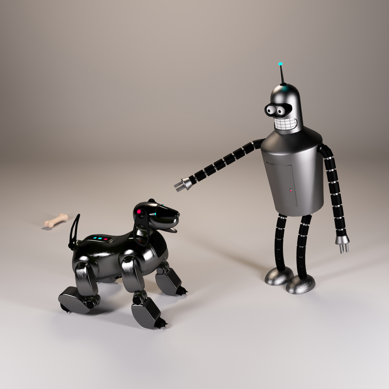 Bender_and_dog в 3d max corona render изображение