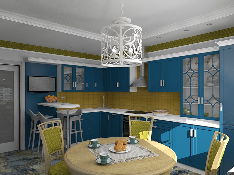 кухня їдальня кухня їдальня в 3d max vray зображення