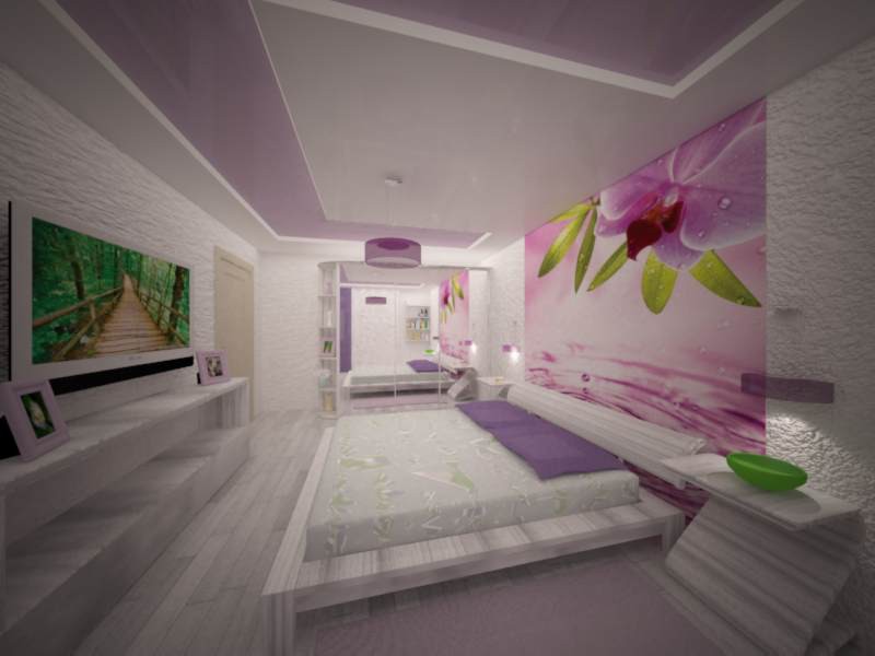 dormitorio morado imagen de dormitorio morado en 3d max vray