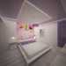 Mor yatak odası in 3d max vray resim