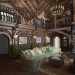 Living in a castle-style in 3d max vray image