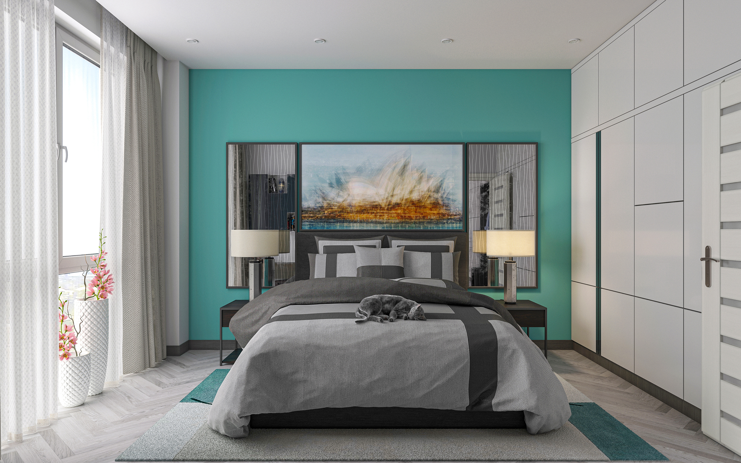 Apartamento de um quarto S66 em 3d max corona render imagem