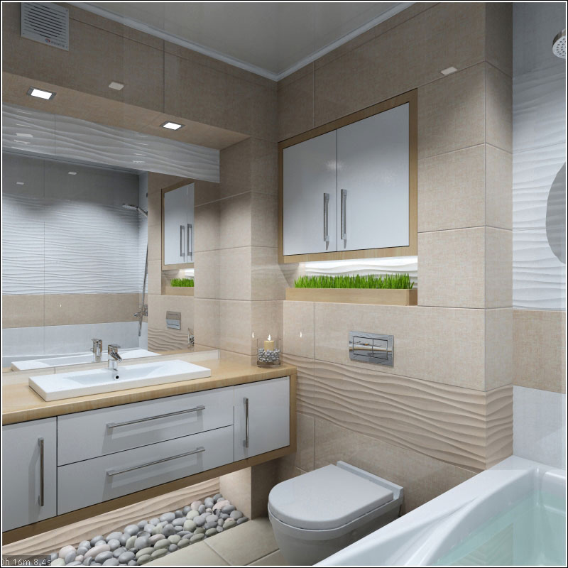 Aménagement intérieur d'une salle de bain à Tchernihiv dans 3d max vray 1.5 image
