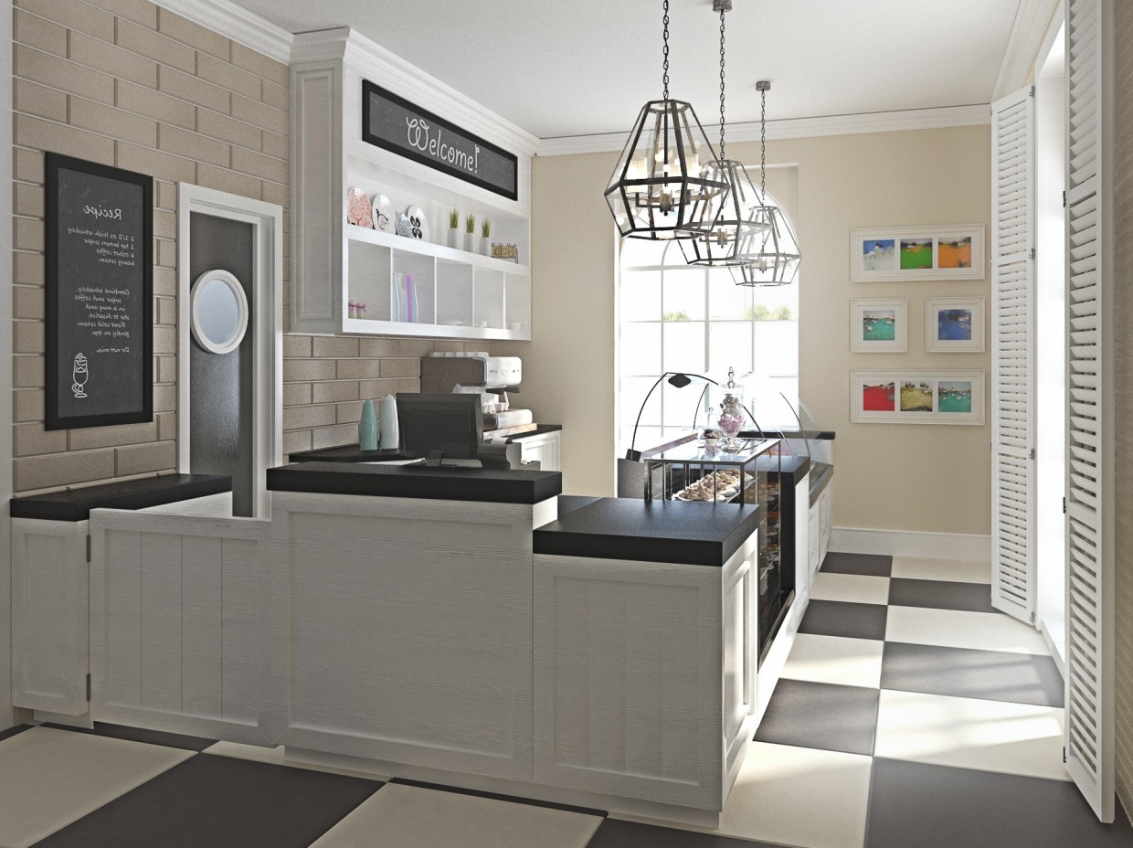 CAF en Myasnikova Str. Minsk imagen de CAF en Myasnikova Str. Minsk en 3d max corona render