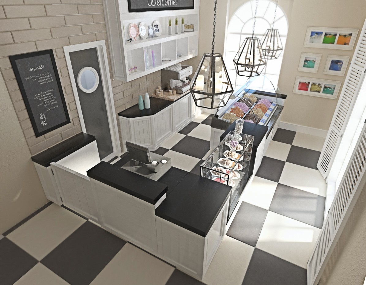 CAF en Myasnikova Str. Minsk imagen de CAF en Myasnikova Str. Minsk en 3d max corona render