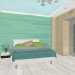 The concept of "sea surf" in the interior of a bedroom in 3d max mental ray image