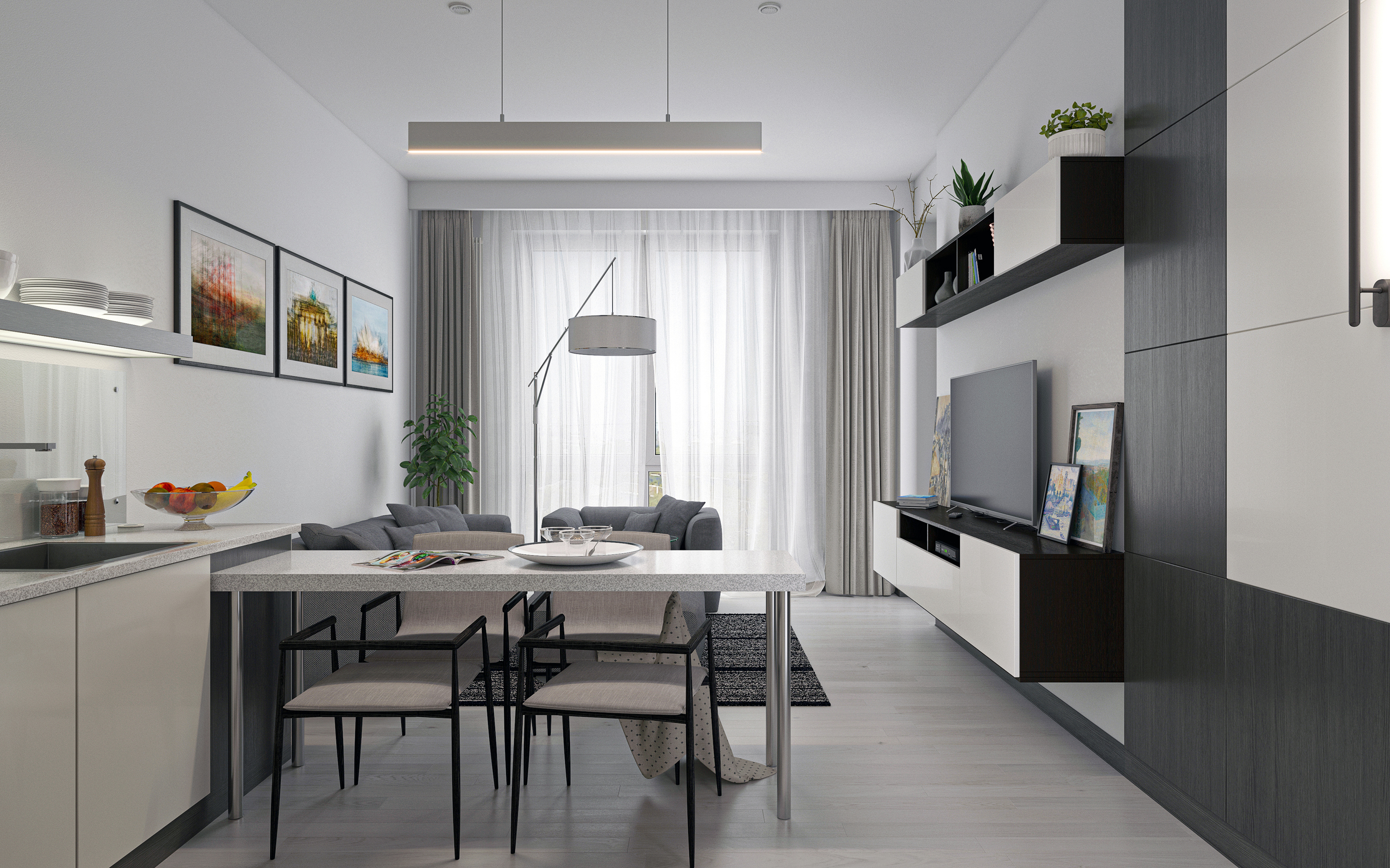 imagen de Apartamento de tres habitaciones S64 en 3d max corona render