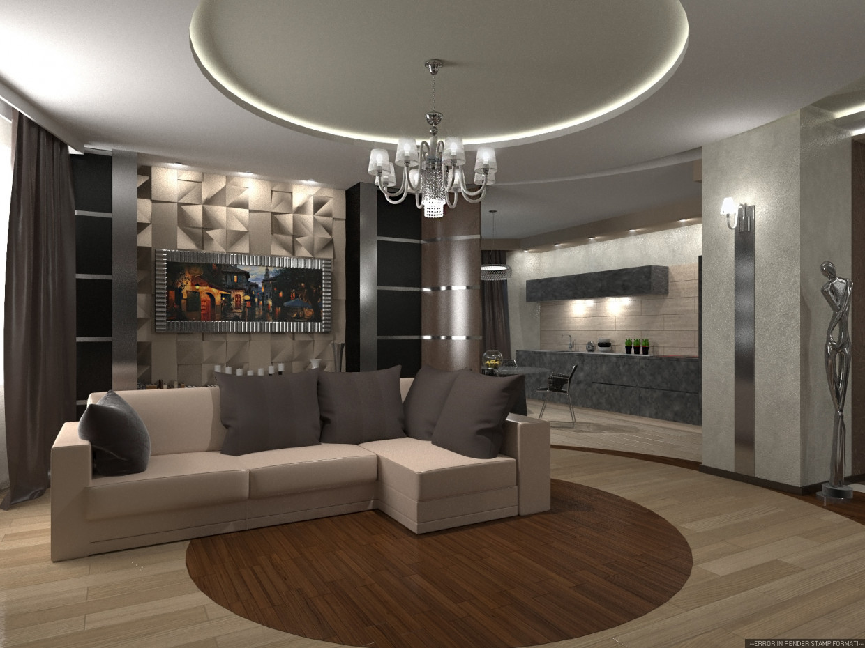 Wohnzimmer Interior in 3d max corona render Bild