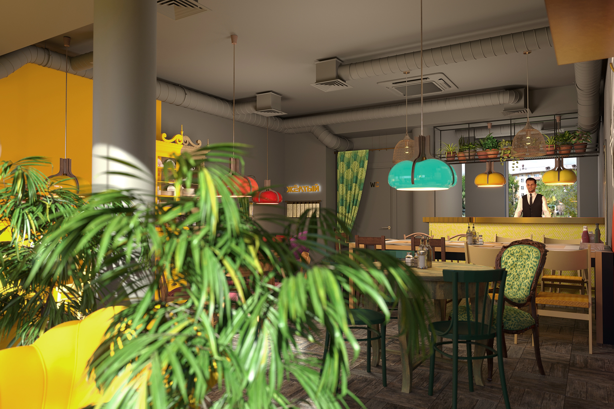Visualizzazione di un ristorante a Tver in 3d max corona render immagine