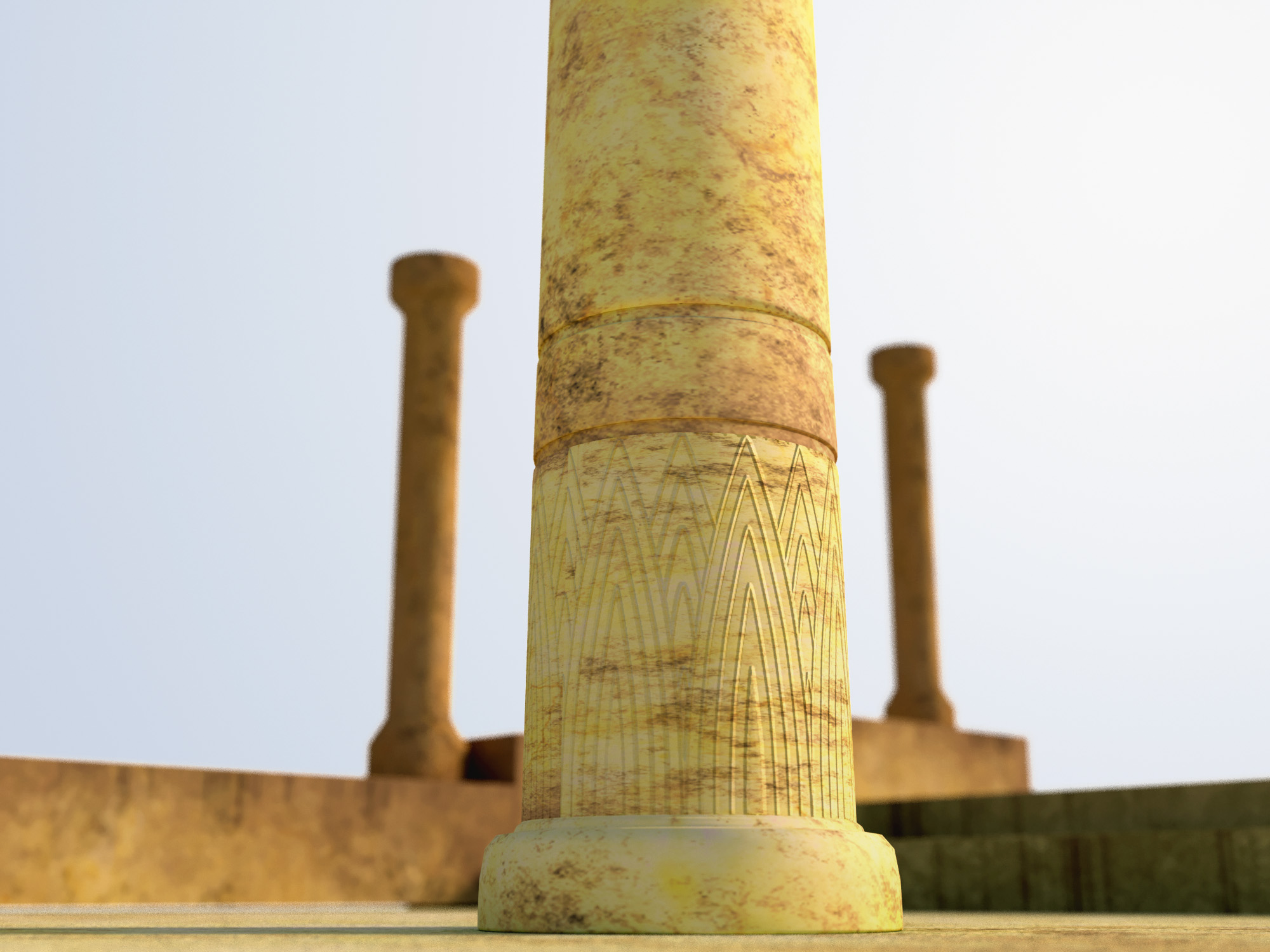 imagen de Columna antigua en Blender corona render
