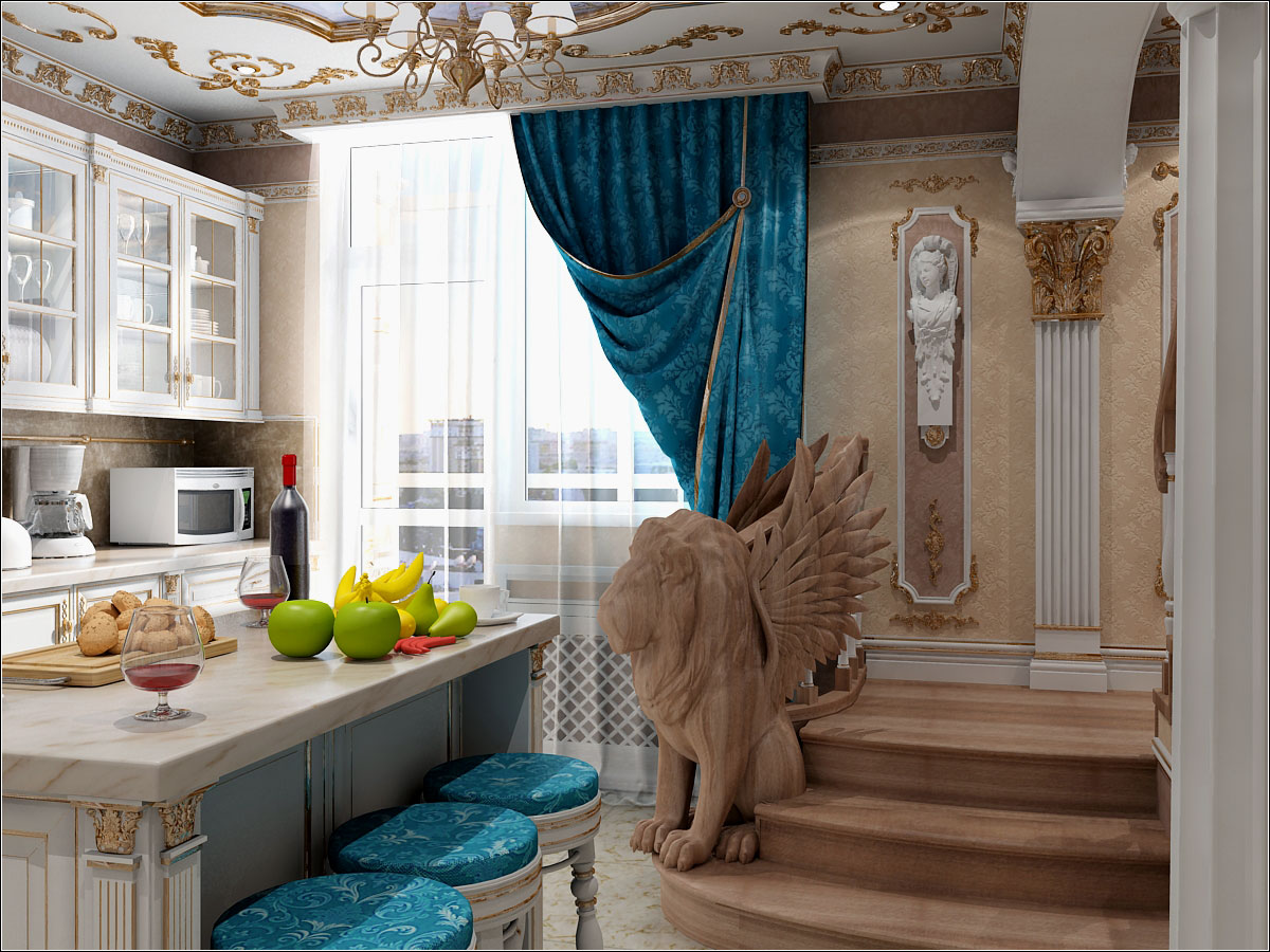 Дизайн интерьера кухни в Чернигове в 3d max vray 1.5 изображение