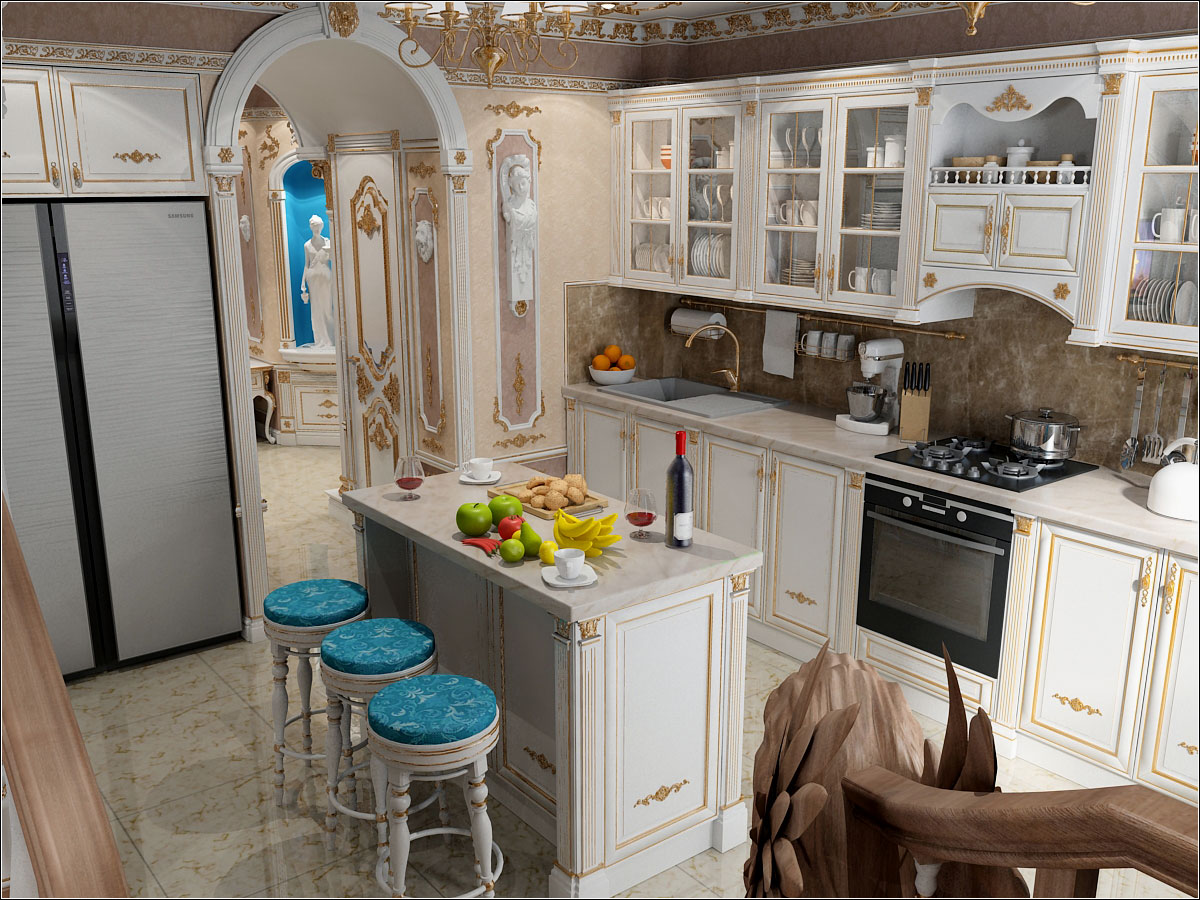Kitchen interior design in Chernihiv in 3d max vray 1.5 image