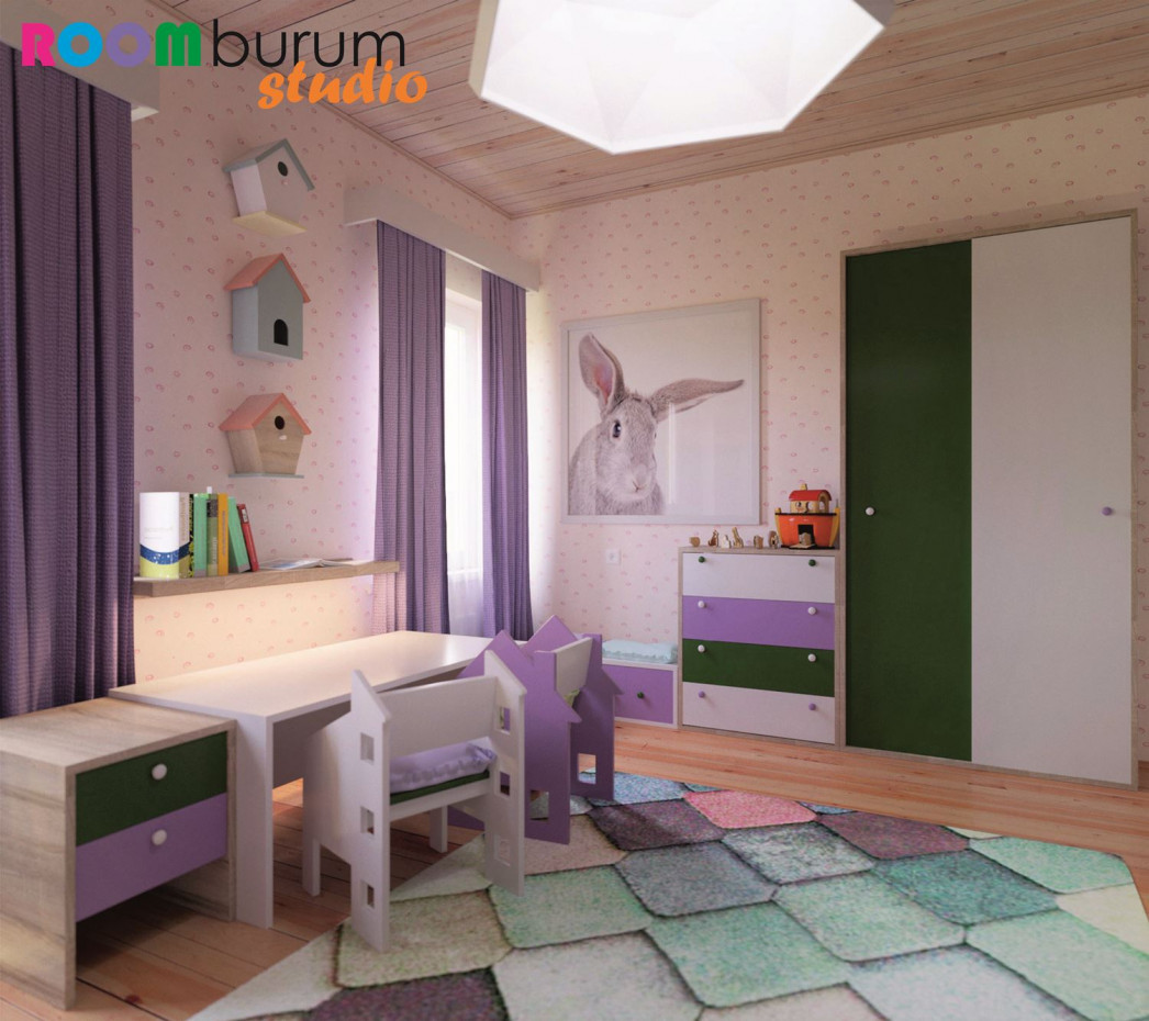 Children's bedroom in 3d max corona render image