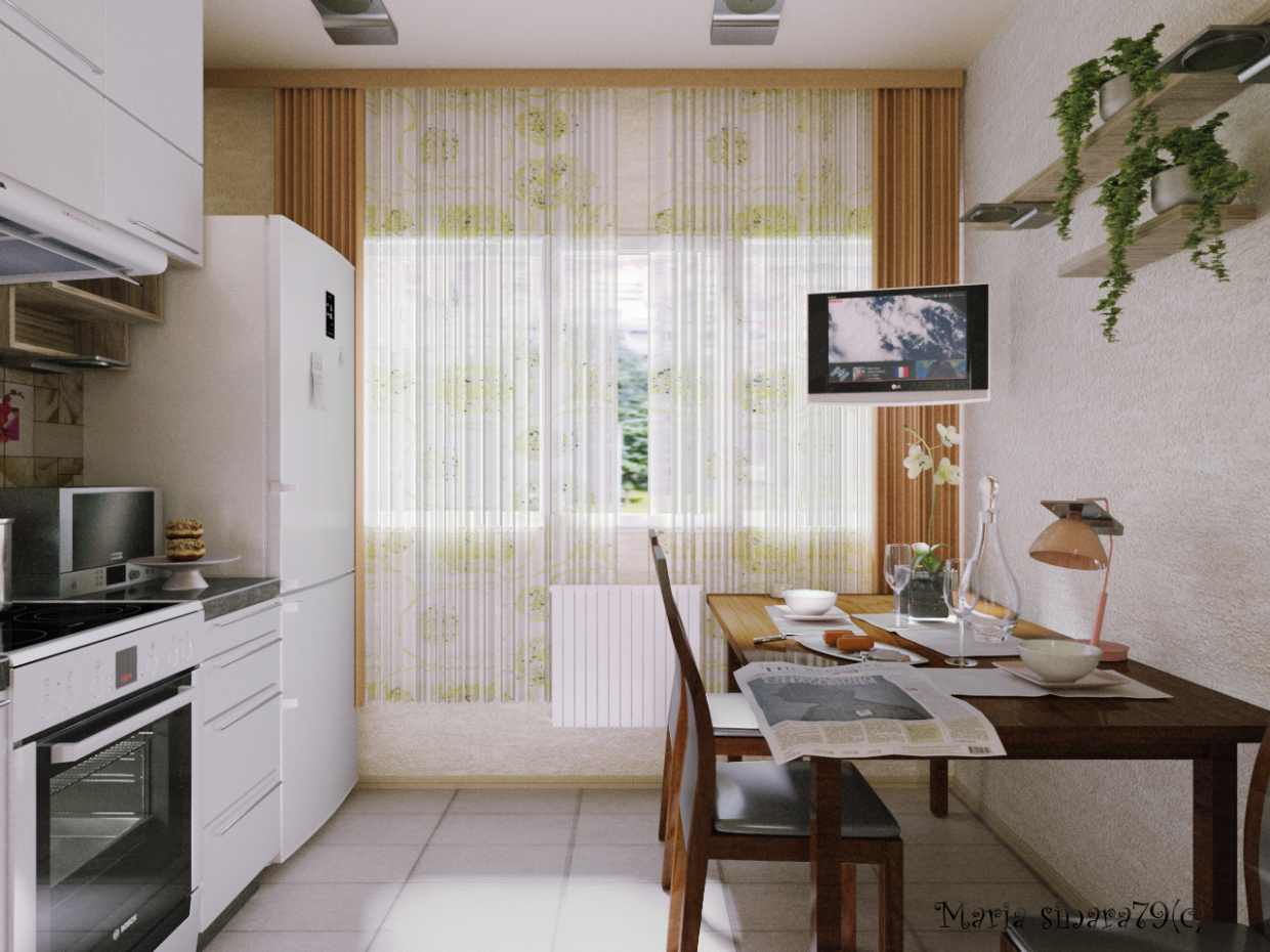 Cozinha quente em 3d max corona render imagem