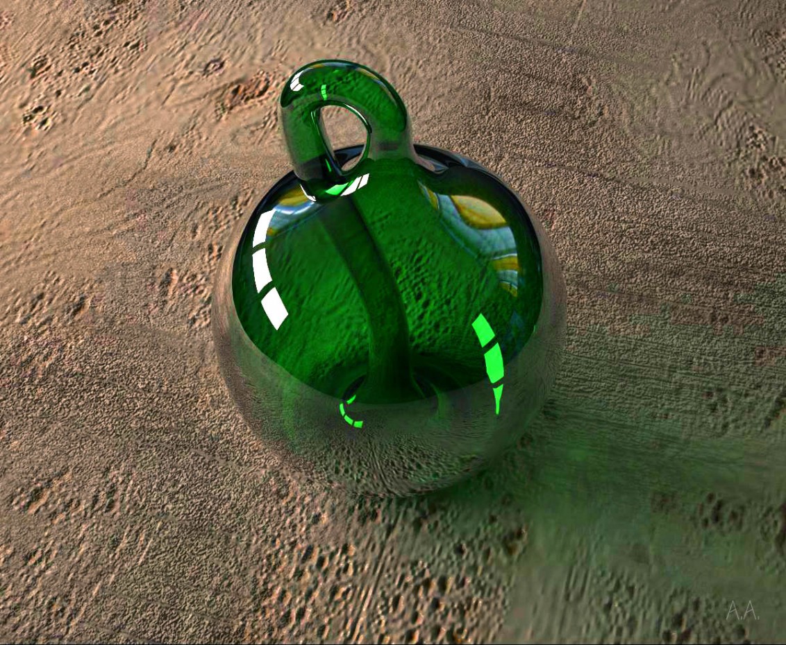 क्लेन की बोतल 3d max vray में प्रस्तुत छवि