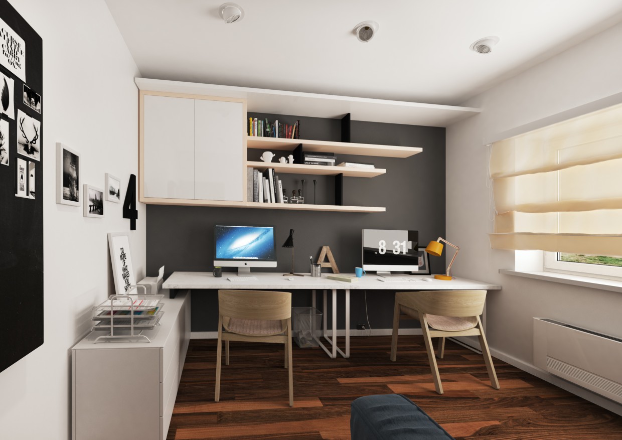 Work room in 3d max vray image