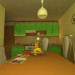 The kitchen in the country in 3d max vray image