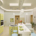 रसोई-लिविंग रूम + हॉल 3d max vray में प्रस्तुत छवि