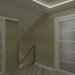 Stairs in a house with attic. in 3d max vray image