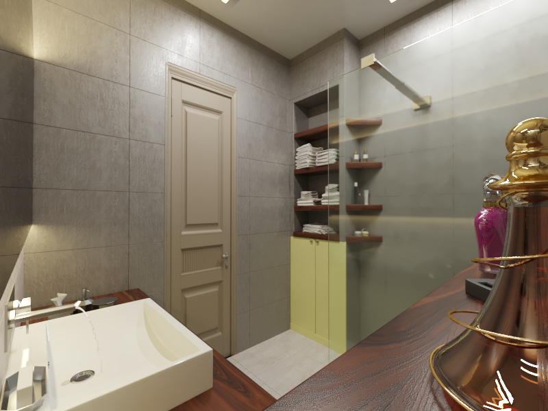 imagen de cuarto de baño en 3d max corona render