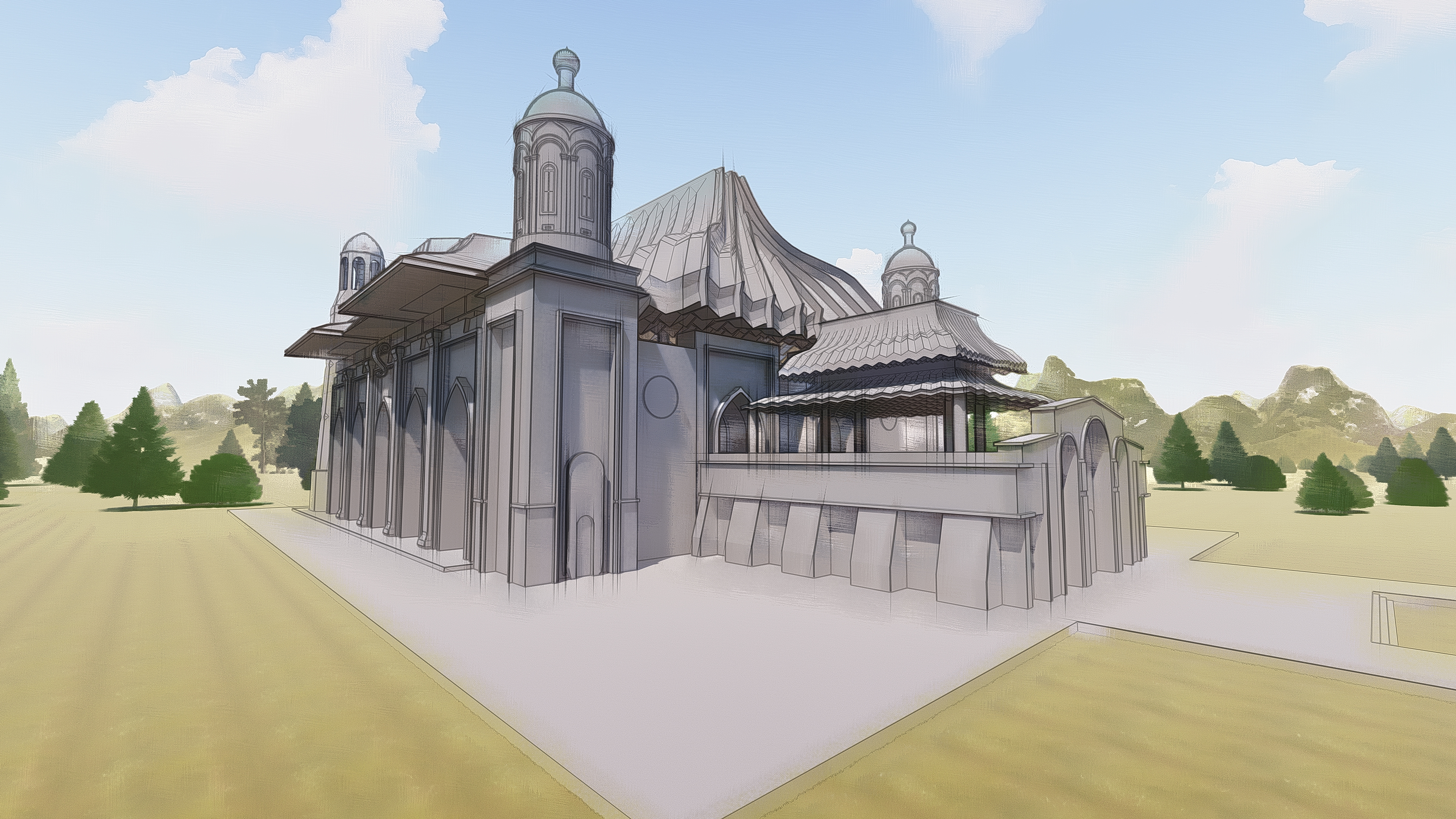 Temple of all religions. Concept 1. in Blender Other image