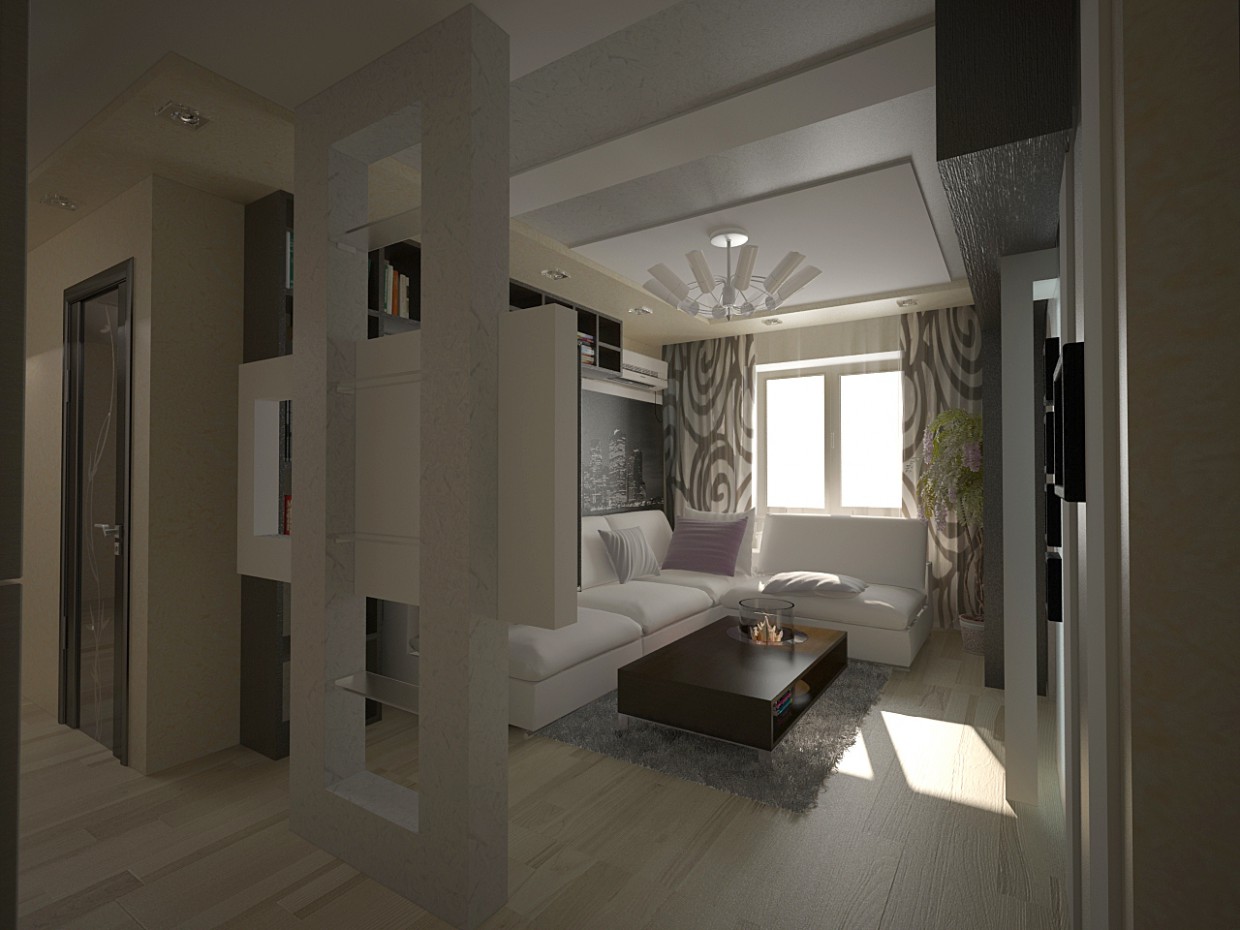 imagen de Sala de estar, dos opciones en 3d max vray