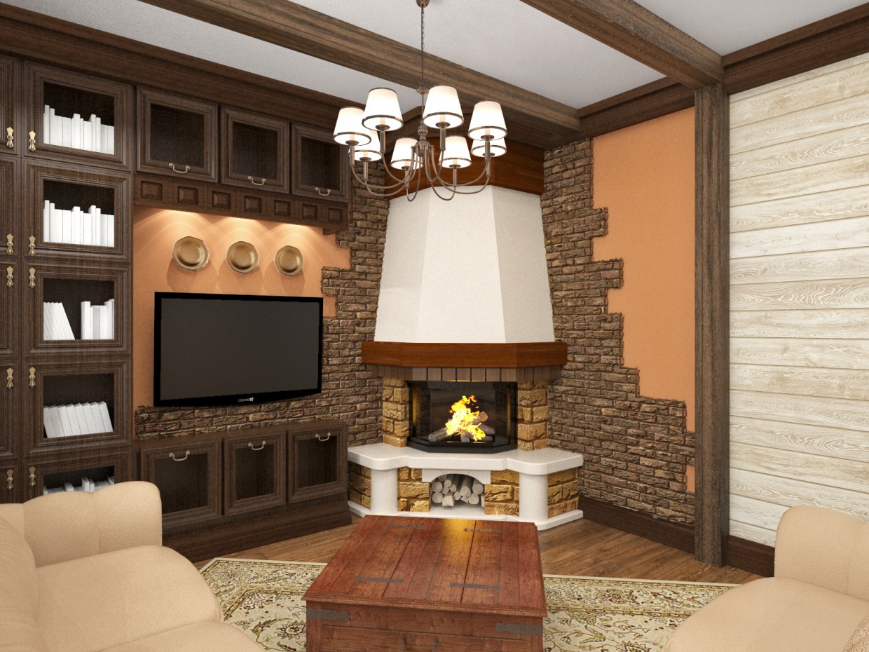 Kitchen-Living país-Provence) imagen de Kitchen-Living país-Provence) en 3d max vray