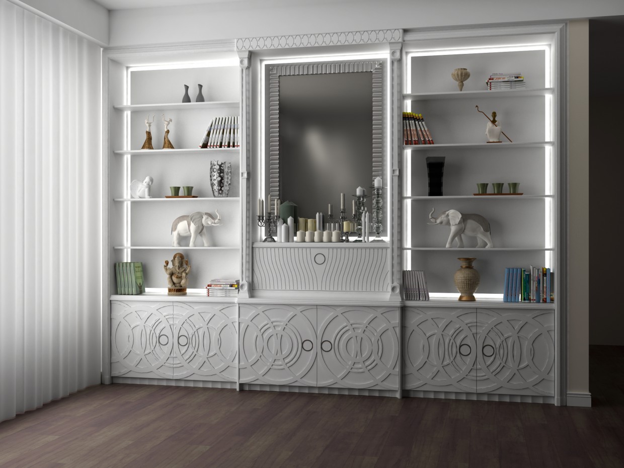 Armadio per il soggiorno in 3d max vray immagine