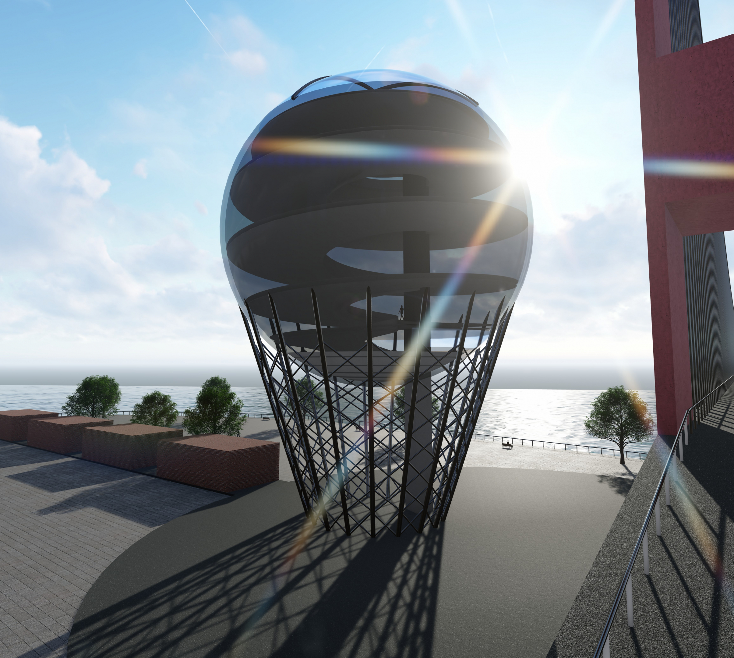 Viewpoint on the coast in Rhino vray 2.5 image
