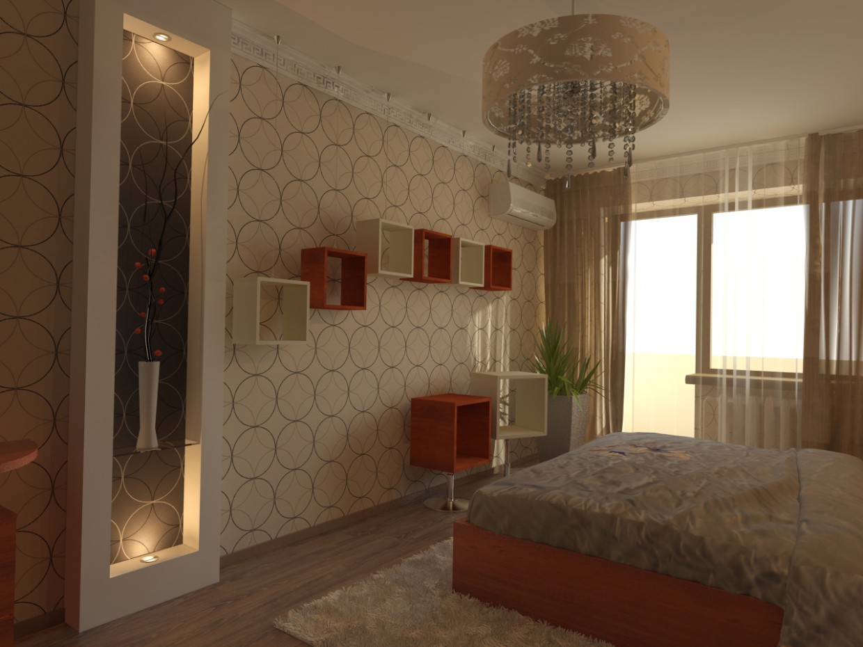 спальня спальня в 3d max vray изображение