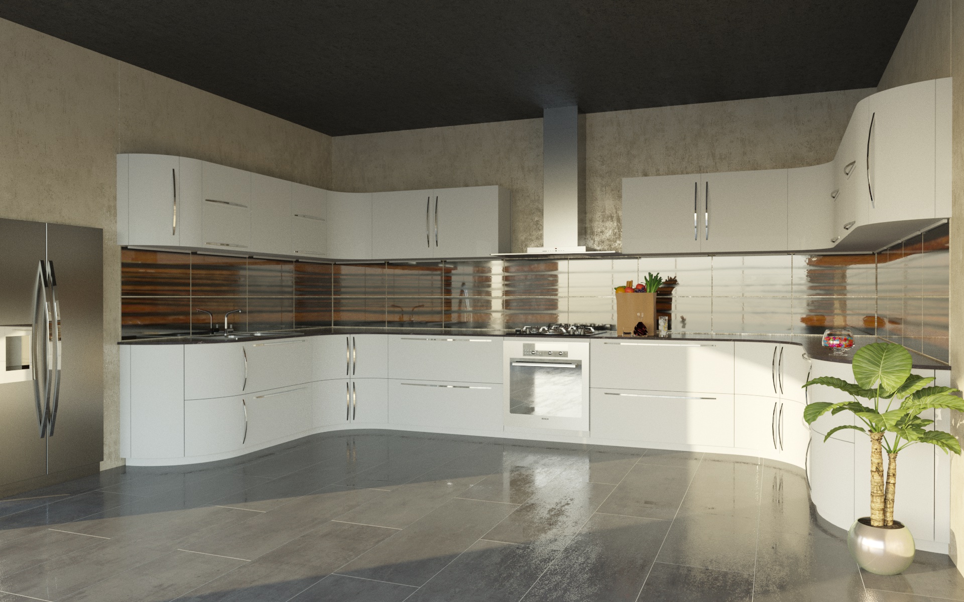 Кухня в Cinema 4d corona render изображение
