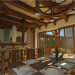 imagen de El salón de diseño de interiores en una casa de huéspedes de verano en 3d max vray